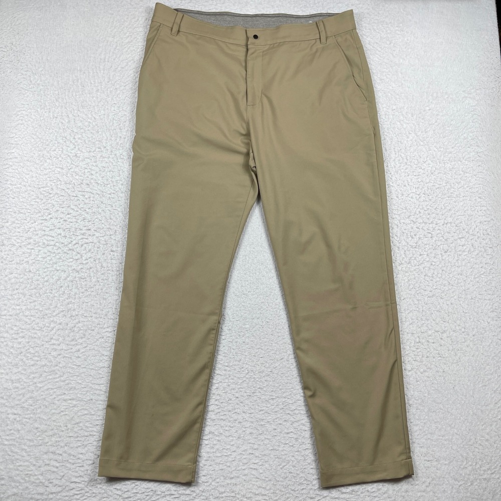 Nike Dri-FIT Golf Pants Mens 38x32 Tan Khaki Chino Standard Fit Casual‎ Preppy